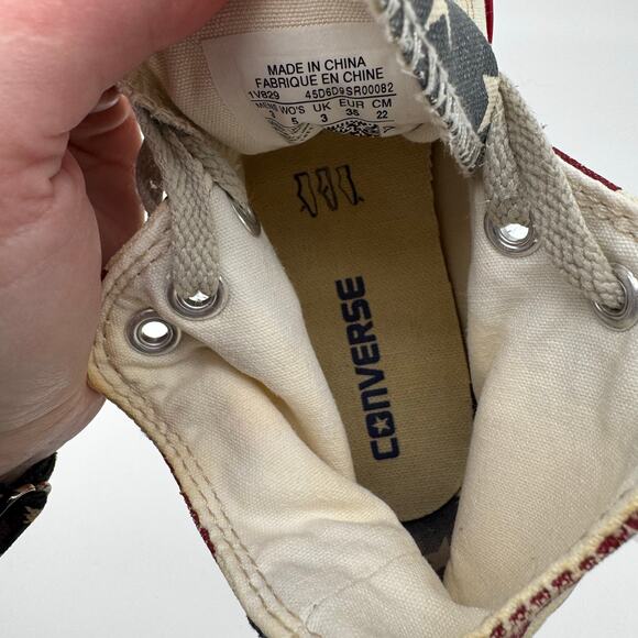 EUC Distressed‎ American Flag Converse Sneakers Women's 5/ Men's 3 Americana - Picture 9 of 10
